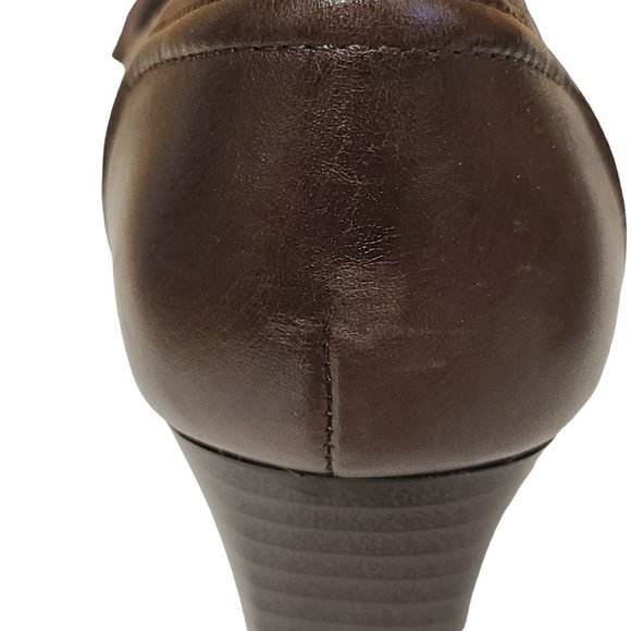 Thom McAn Thea Womens Loafer 30125 Brown Leather 2" Block Heel size 8 W - Picture 7 of 7